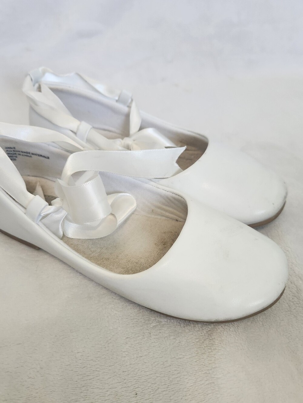 Olivia K Girls Size 13 Ballerina Mary Jane Flats Ribbon Tie Shoes